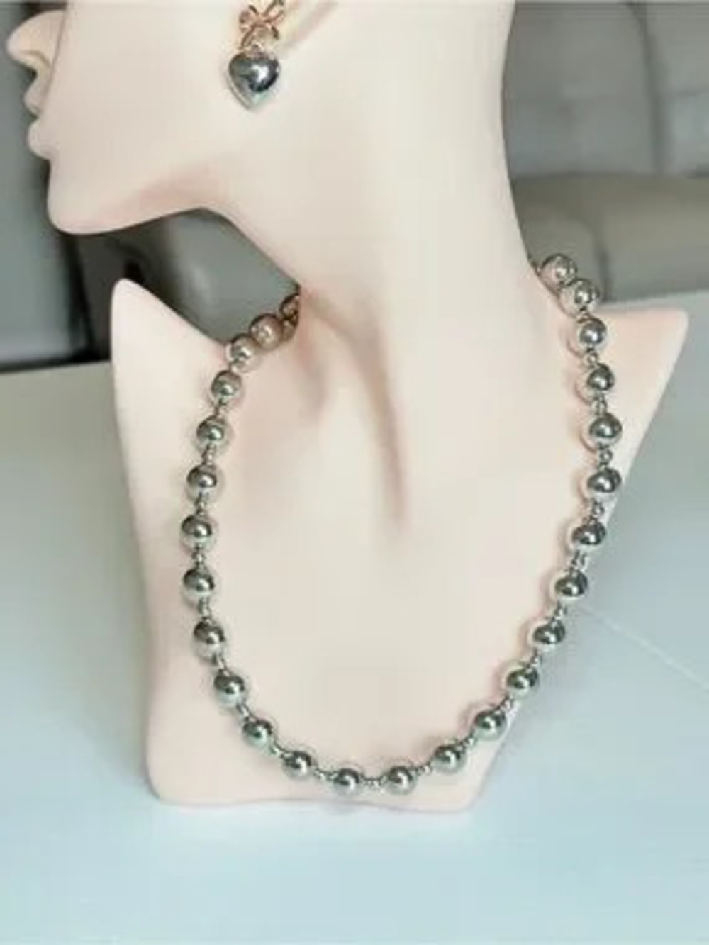 Silver Bead Necklace - Women Jewelry